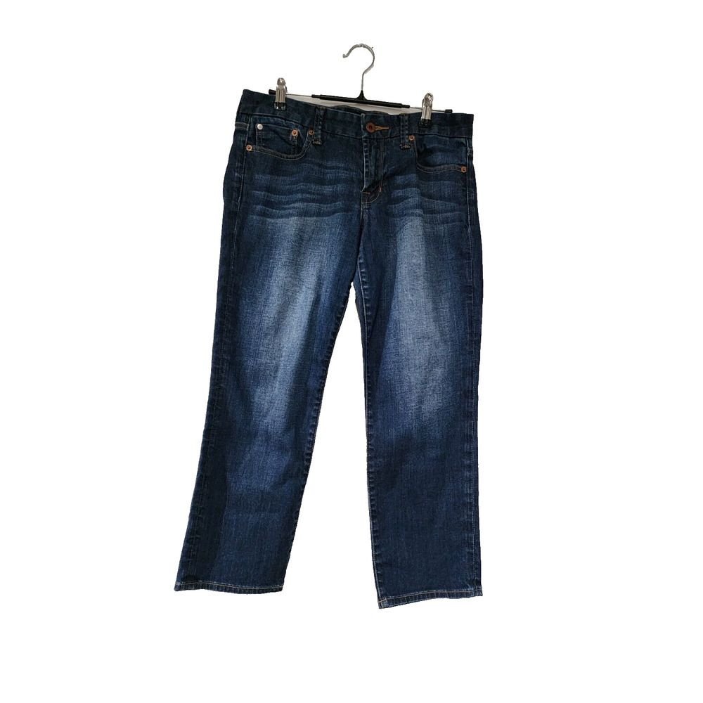 Lucky Brand‎ Women's Size 4 Blue Denim Flat Front Straight Leg Sweet Crop Jeans